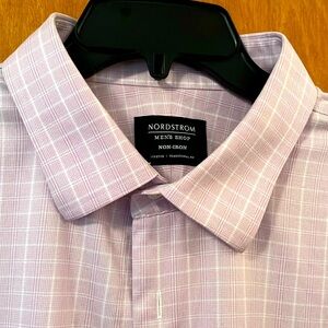 Nordstrom Men’s Shop Lavender and white checkered design 18 34-35